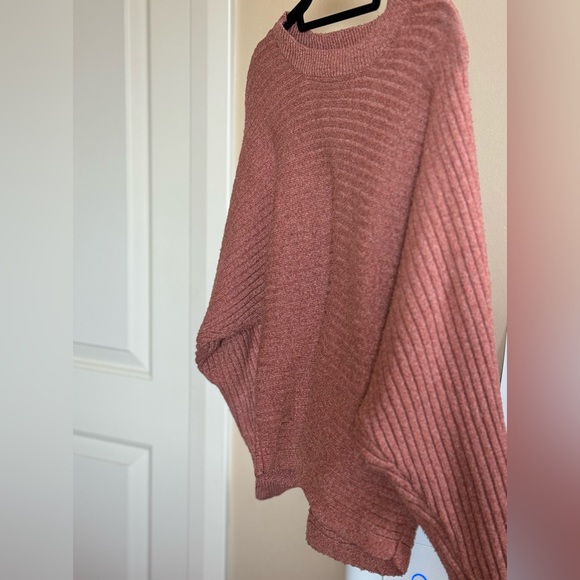 PINK ROSE BRICK ORANGE CROP SWEATER - Picture 5 of 6